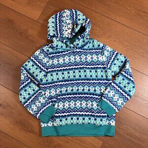 Lands' End NWT Kids Blue, Green, White Fleece Hoodie Size L (10-12)